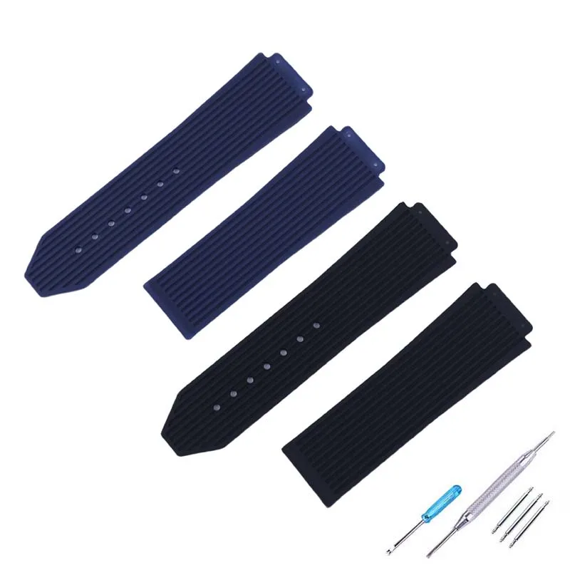 남성용 실리콘 시계 밴드 26mm x 19mm Hublot Classic Fusion Universe 빅뱅 스트랩 여성용 고무 손목 밴드 팔찌와 호환 가능