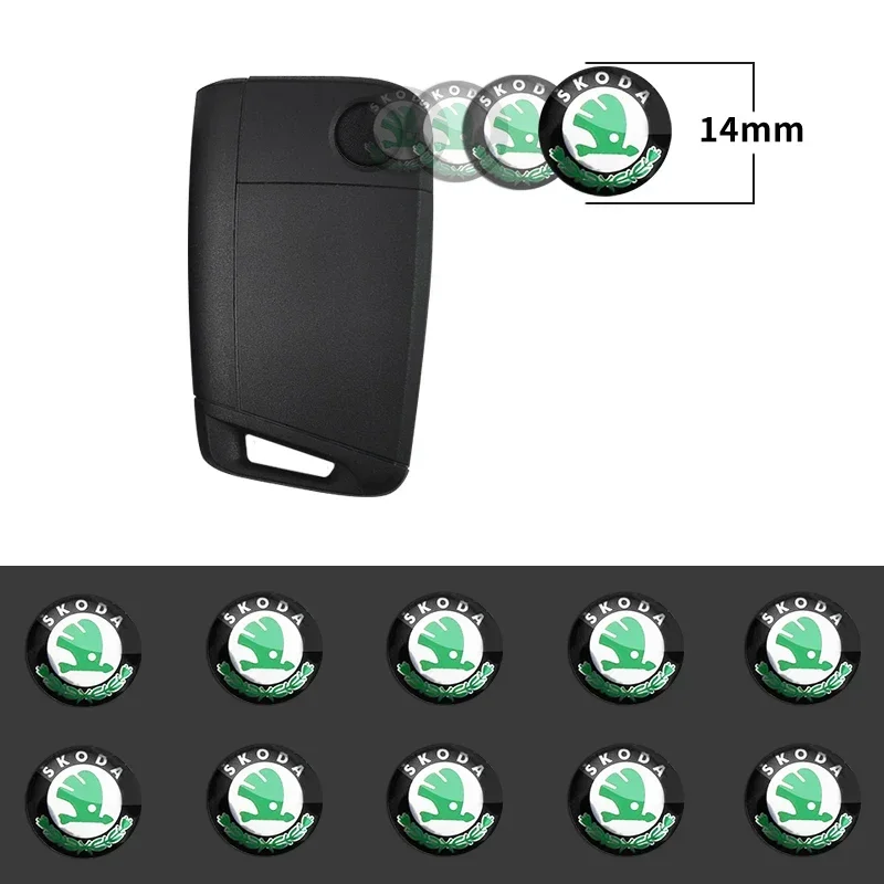 

5Pcs 14mm Remote Car Key Stickers Emblem Logo Accessories For Skoda Fabia Kamiq Rapid Kodiaq Octavia a5a 7 2 Yeti Superb