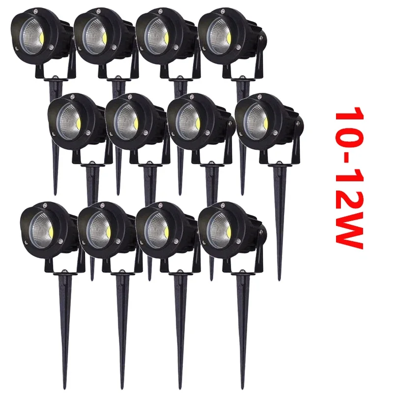 Luzes LED Decoração de Jardim, Paisagem Spike, Path Spotlights, Lâmpada Branca Quente, IP65 Impermeável, 220V, 110V, 24V, 12V, 7W, 10W, 12W