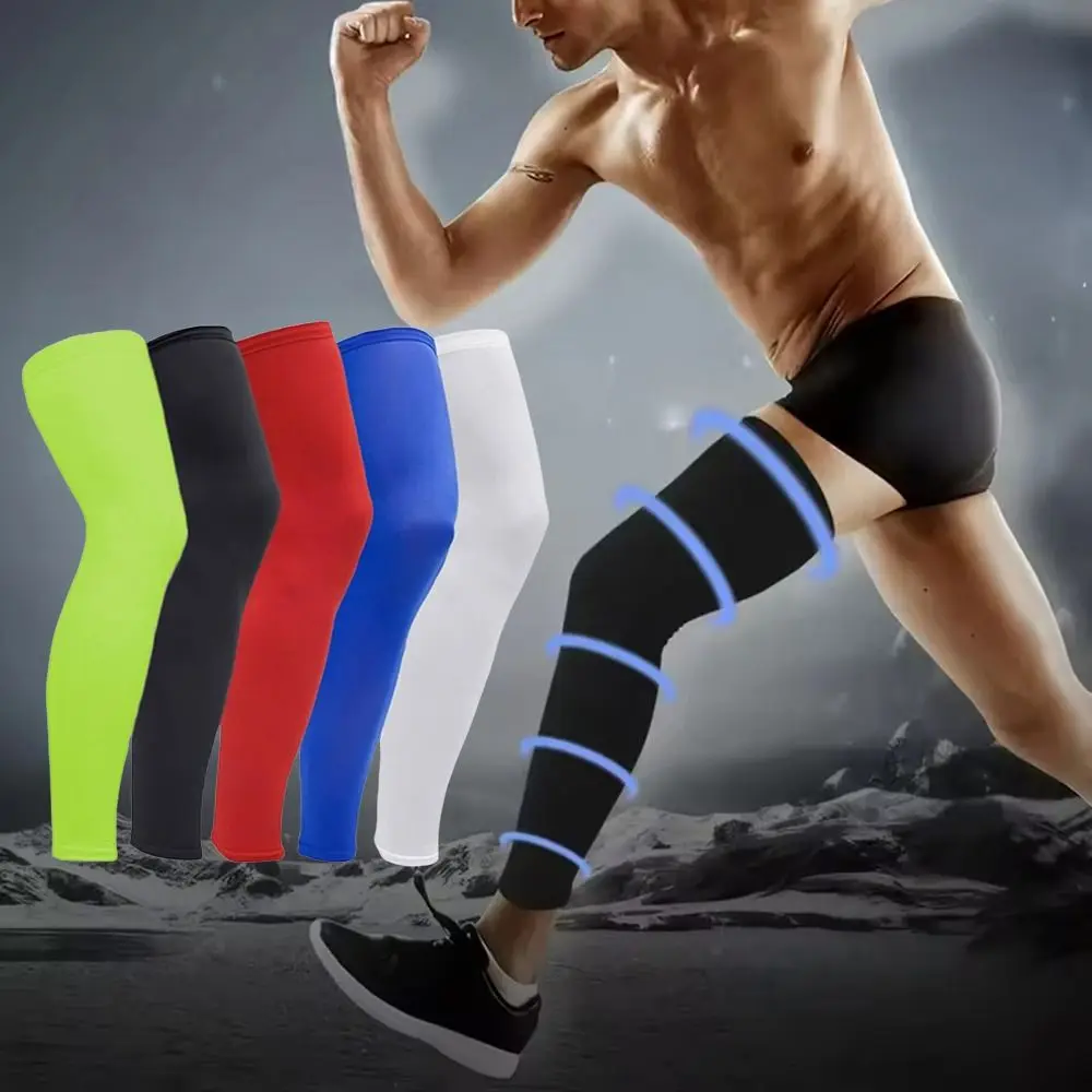 High Elasticity Long Compression Leg Sleeve Anti-UV Cooling Leg Warmers Breathable Sunscreen Basketball Football Cycling Socks