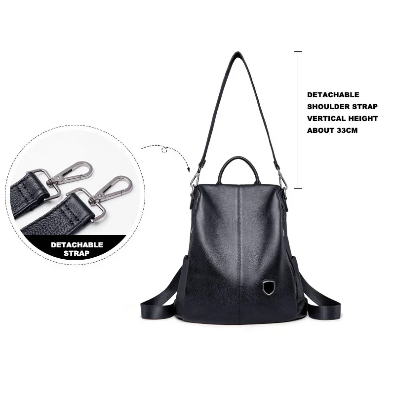 Women Leather Backpack Cowhide Genuine Leather Knapsack Colleague Girls Student School Bag Lady Travel Packsack Shoulder Bags