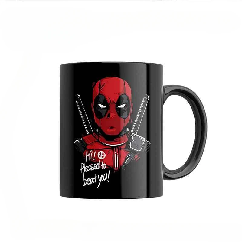 Marvel The Avengers Deadpool Cartoon Creative Trendy Cool Ceramic Coffee Cup Personalized Anime Movie Character Mug Holiday Gift