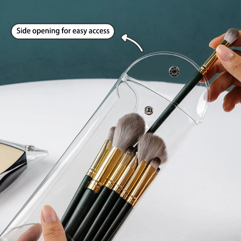 1PC Different Sie Portable Transparent Cosmetic Bag Waterproof PVC Pencil Toiletry Organizer Stationery Storage Bag Makeup Brush