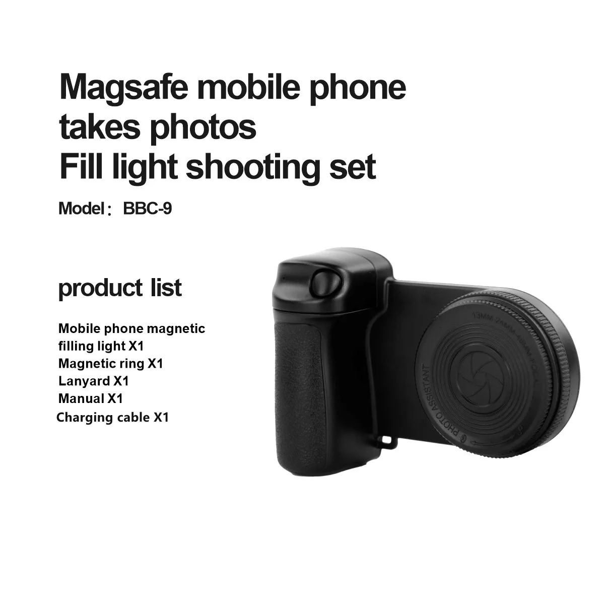 For Magsafe Photo Grip  Bluetooth Selfie Handle Camera Photo Stabilizer with Fill Light for Iphone Android