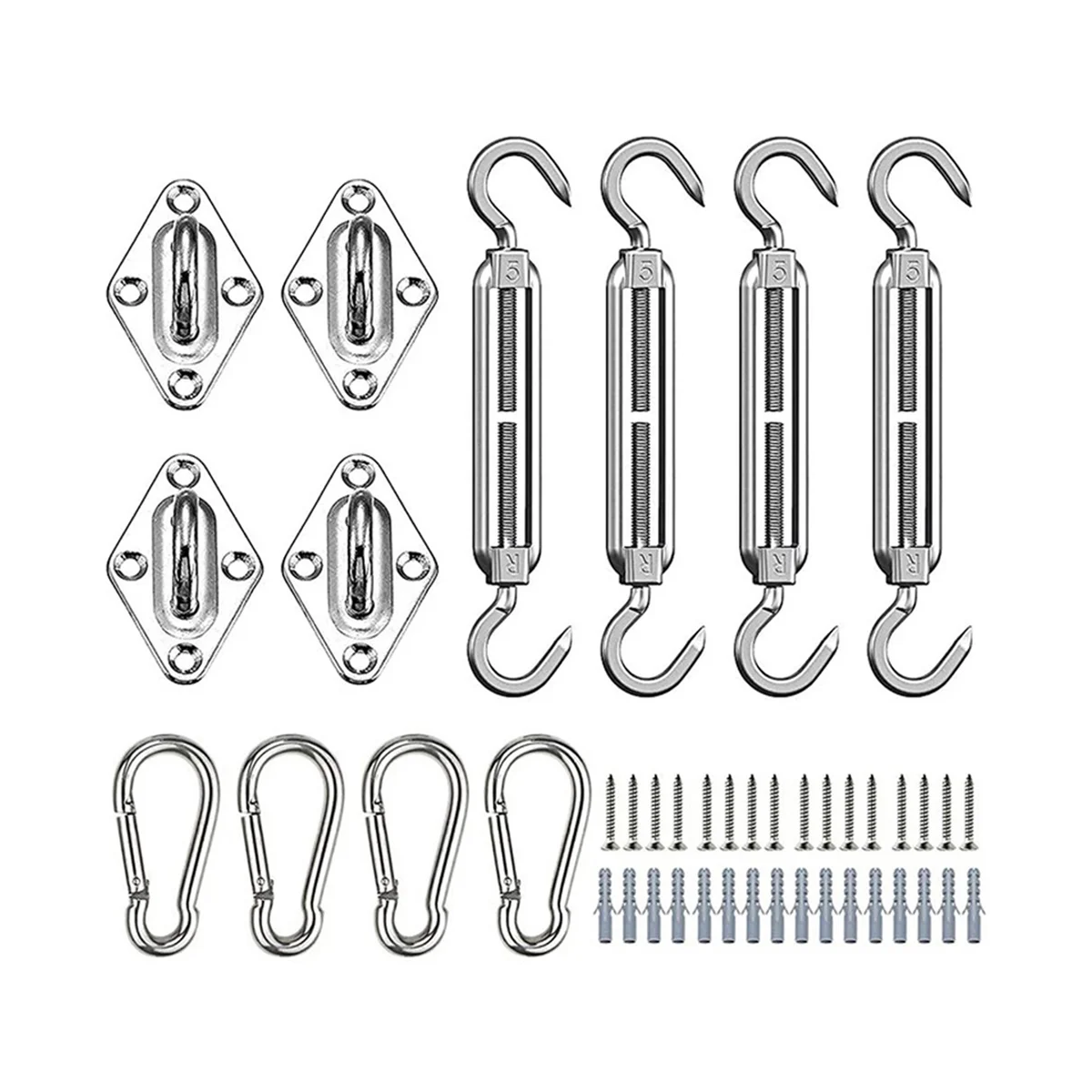 

Shade Sail Fixing Kit Awning Attachment Set for Triple-Cornered Steel Shade Sail Fixing Hardware Door Buckle Set