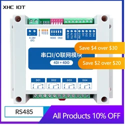 4DI + 4DO RS485 Modbus Rtu Industriële Grade Seriële Poort I/O MA01-AXCX4040 Xhciot Networking Module Data-acquisitie Monitoring