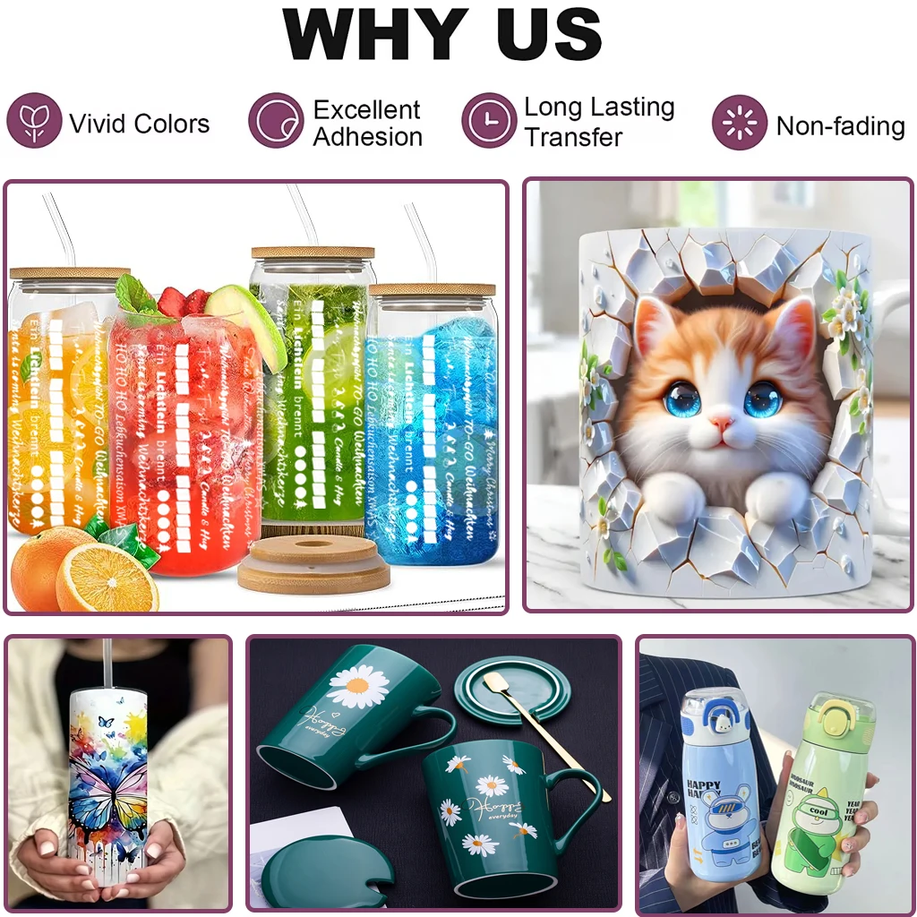 Laser Blue Film Free Waterproof  For Glass Mug Ceramics Water Transfer Paper Print Waterslide Decal Paper