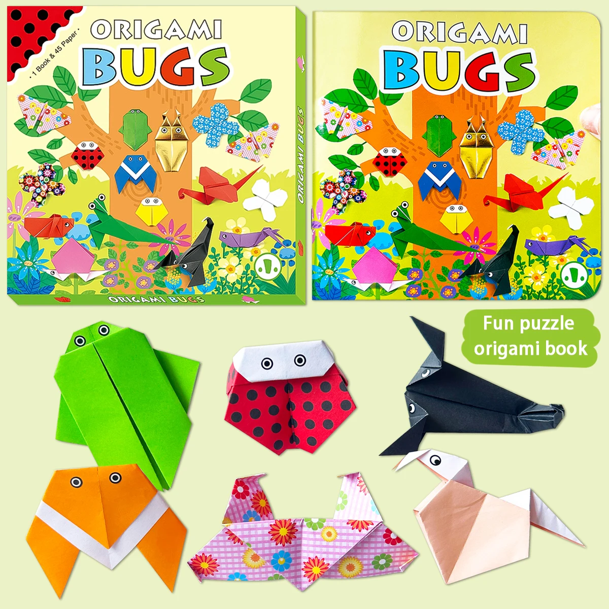 48 Pieces Children's Origami Insect Set DIY Insect Origami Handicraft Gift for Boys & Girls Aged 5-12