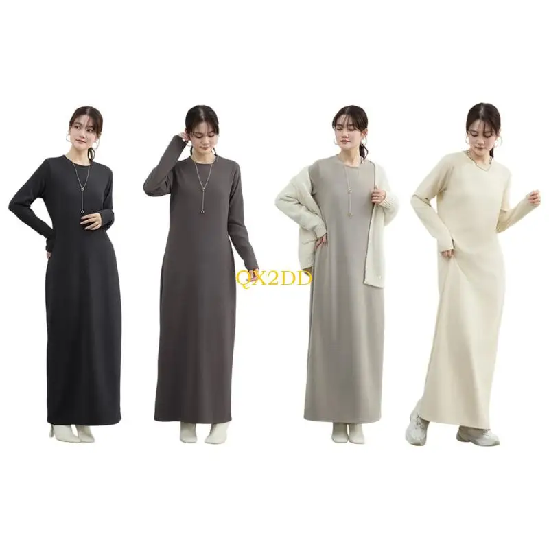 

QX2D осенне-зимняя теплая одежда для беременных с круглым вырезом для беременных