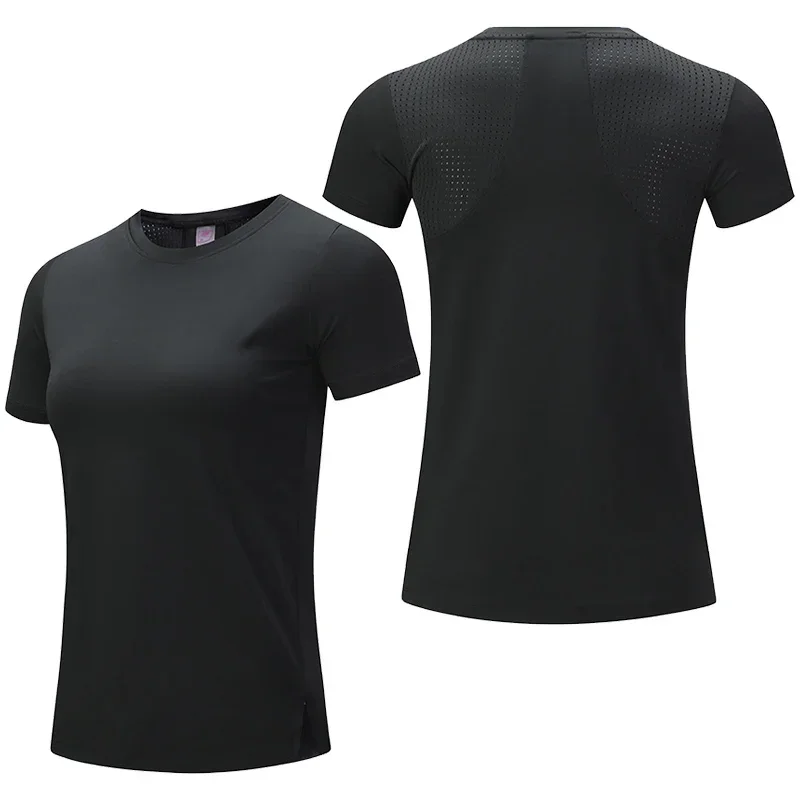 Women Gym Jogging Top Fitness Quick Dry Yoga Shirts Short Sleeve Mesh Athletic Shirt Outdoor Running Sporting Sweat Suits Pink