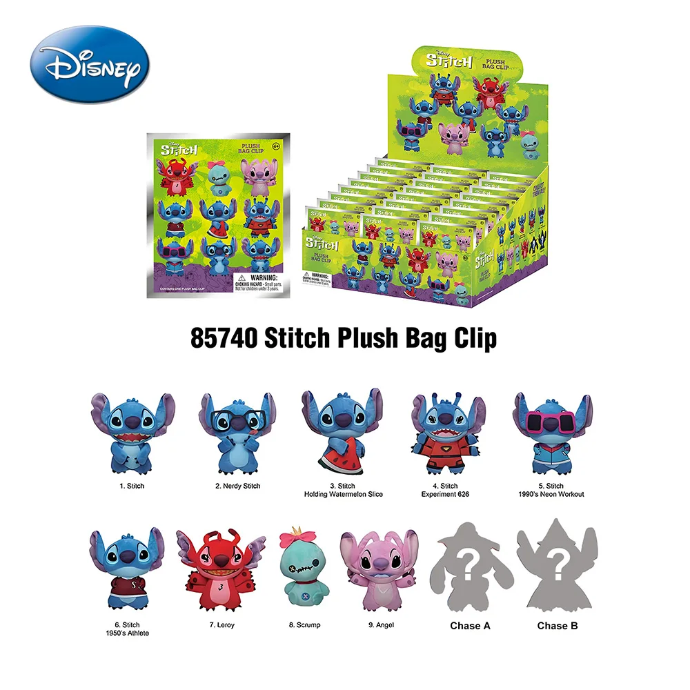 1 szt. Oficjalnie Licencjonowany Disney Stitch Angel Pluszowy Brelok w Torebeczce Niespodziance, Uroczy Kreskówkowy Breloczek, Prezent na Boże Narodzenie, Nowy Rok i Święta