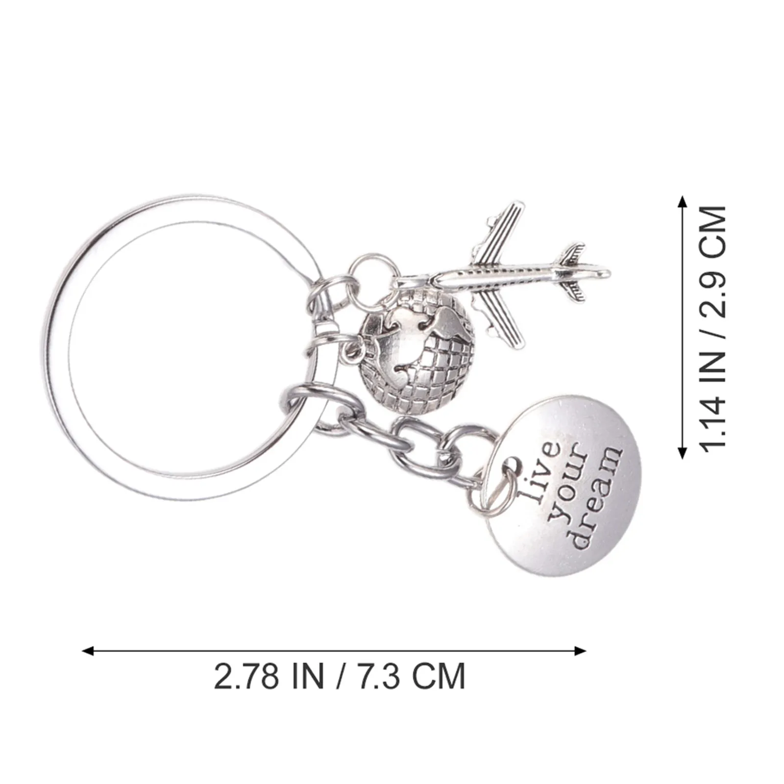 2Pcs Airplane Keychain Pilot Aviation Graduation Flight Attendant 2026 Travel Birthday Retirement Gift Airplane Dream Keychain