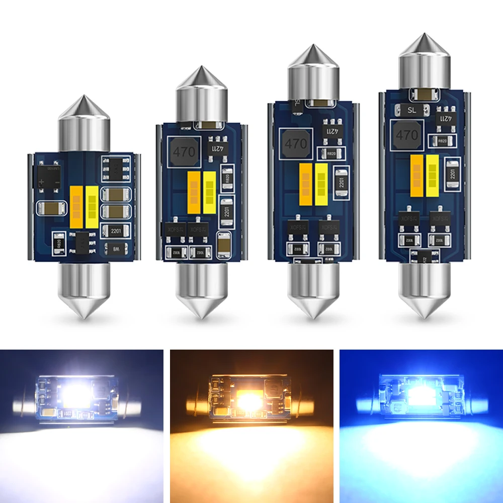 2/10PCS C10W C5W 1860 LED Canbus Festoon Lights 31mm 36mm 39mm 41mm For Car Bulbs Interior Reading Light License Plate Lamp 12V