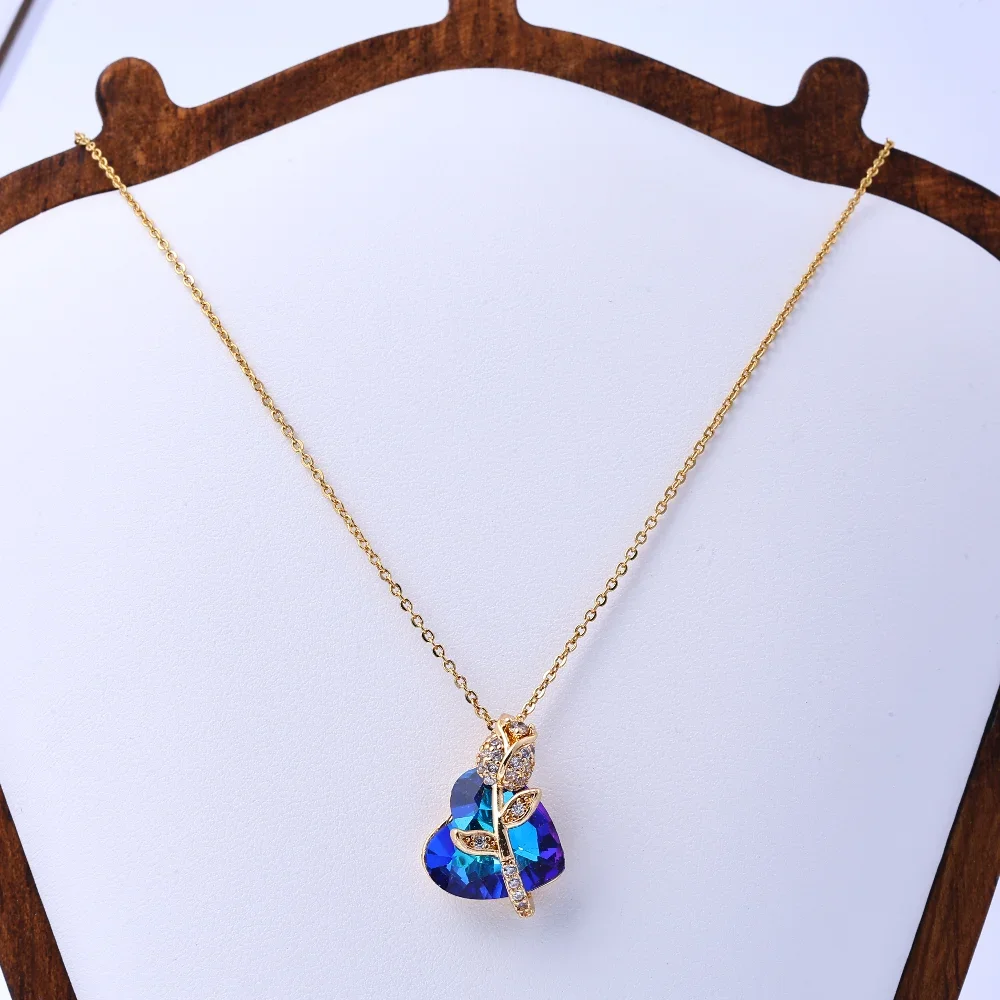 قلادة على شكل قلب المحيط من التيتانيوم الصلب - قلادة جميلة للنساء، سلسلة ترقوة أنثوية فاخرة خفيفة، جي مثالي #2