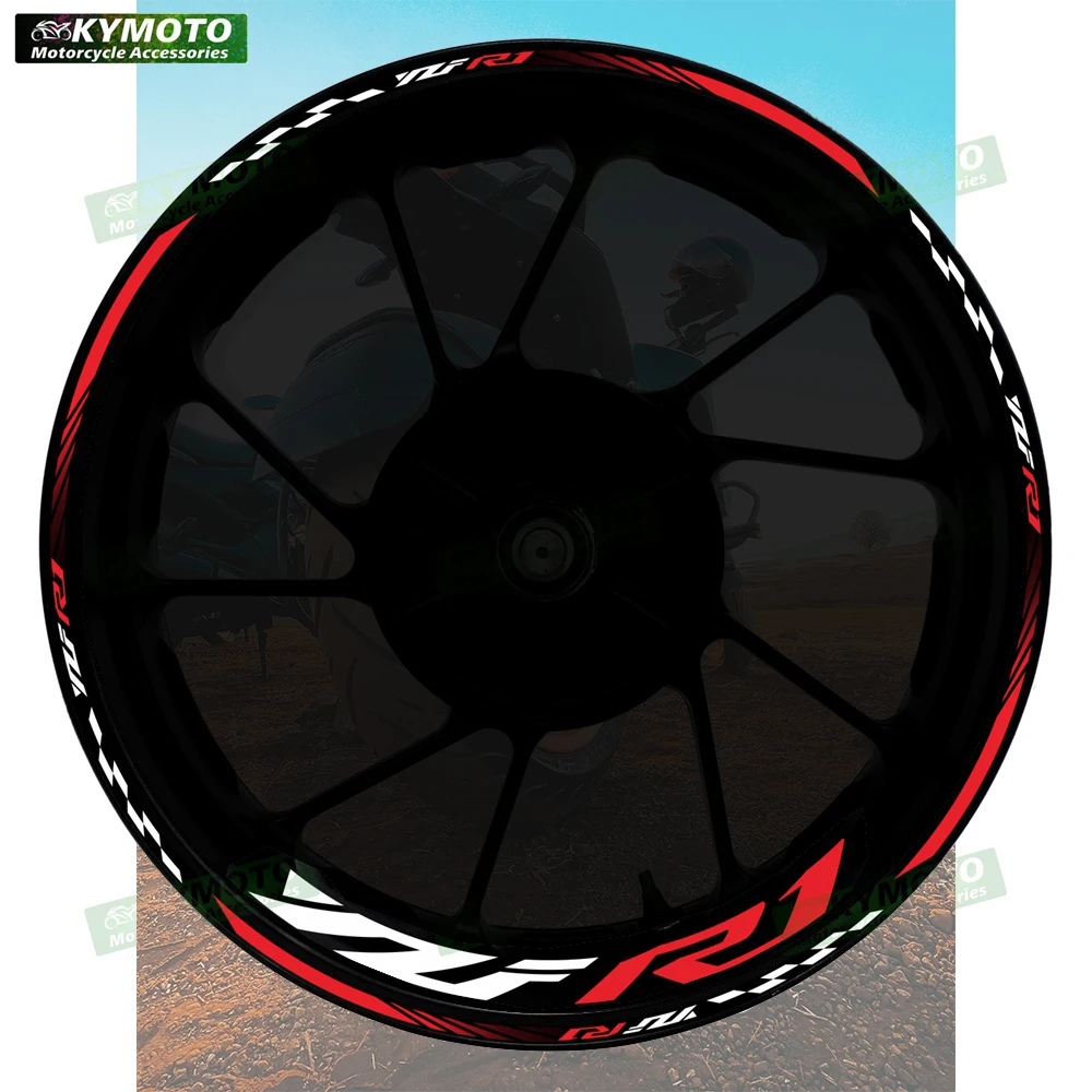 

For YZF R1 R 1 motorcycle accessories 17 inch front and rear wheel decals fairing hub reflective rim stripe sticker decoration