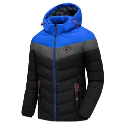 Men Padded Jacket Windbreaker Winter Hooded Parkas Warm Outdoors Thicken Coat