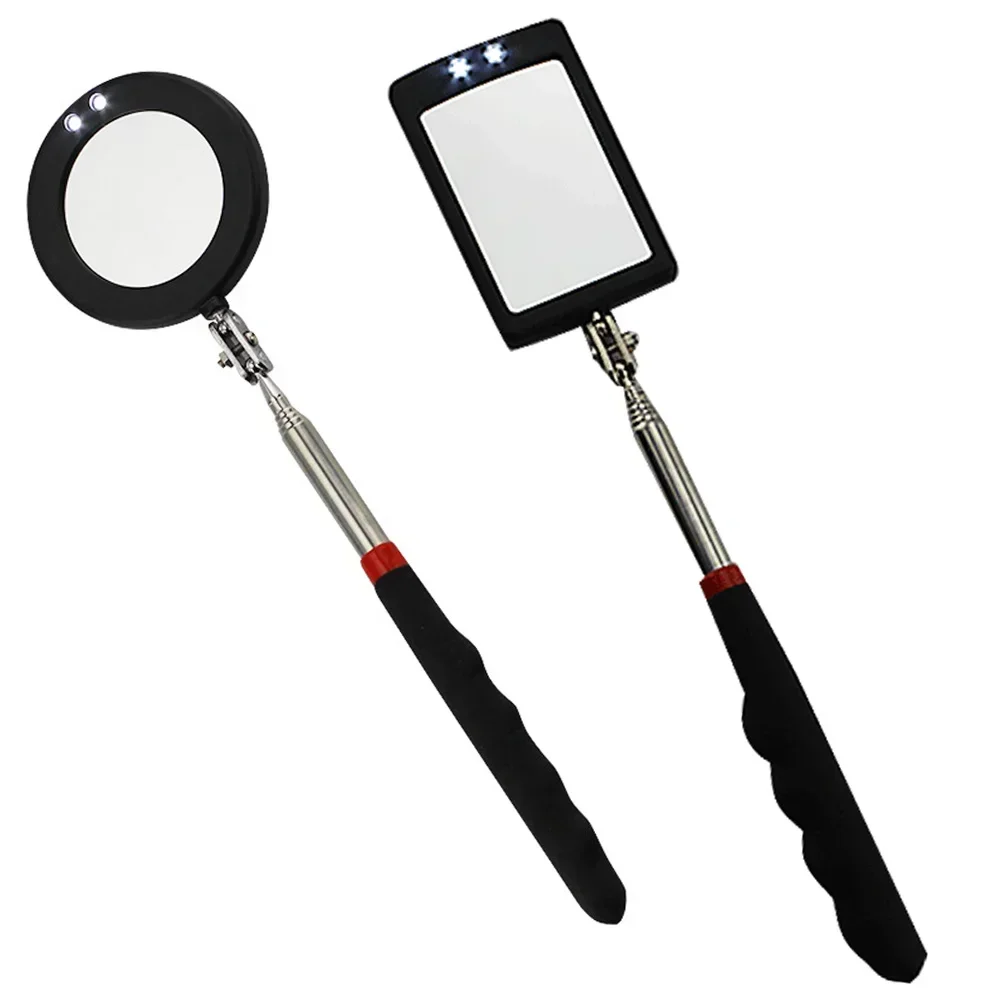 Automobile Chassis Endoscope 360°Telescoping Mirrors Angle LED Light Magnification Inspection Mirror Car Repair Detection Tools