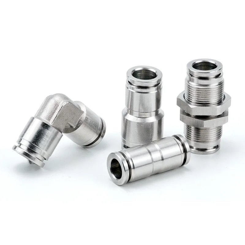 PU PE PV PY PZA SA PM PK PLM 304 Stainless Steel Metal Pneumatic Quick Coupling 4 6 8 10 12 14 16mm Push In Air Hose Connector