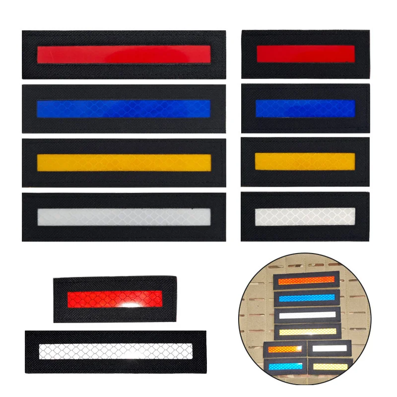 Fire Fighter Police Outdoor Luminous Reflective Strip Patch IR Laser Cutting Backpack Sticker Night Identification Stamp Patches