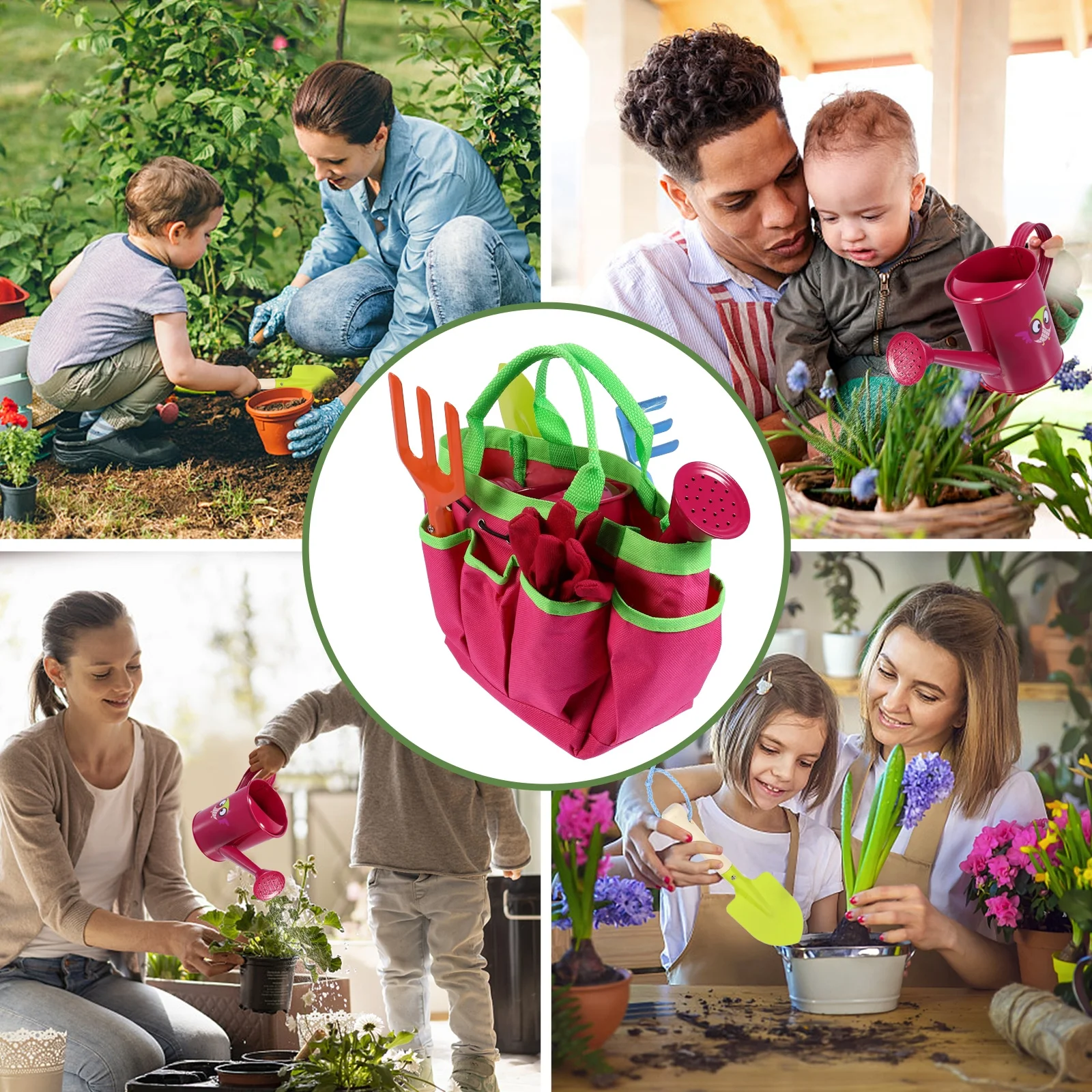 Zestaw narzędzi ogrodniczych dla dzieci, wielofunkcyjne narzędzia do sadzenia, do użytku na zewnątrz, na plażę, do piasku, wytrzymały, z motywem kreskówkowym.