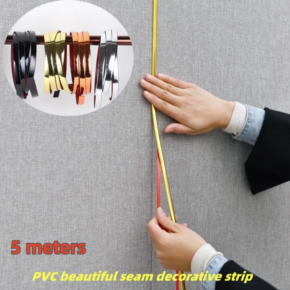 5M PVC autoadesivo impermeabile nastro d\'oro soffitto sfondo decorazione della parete linea piastrelle Gap Sticker mobili bordatura striscia