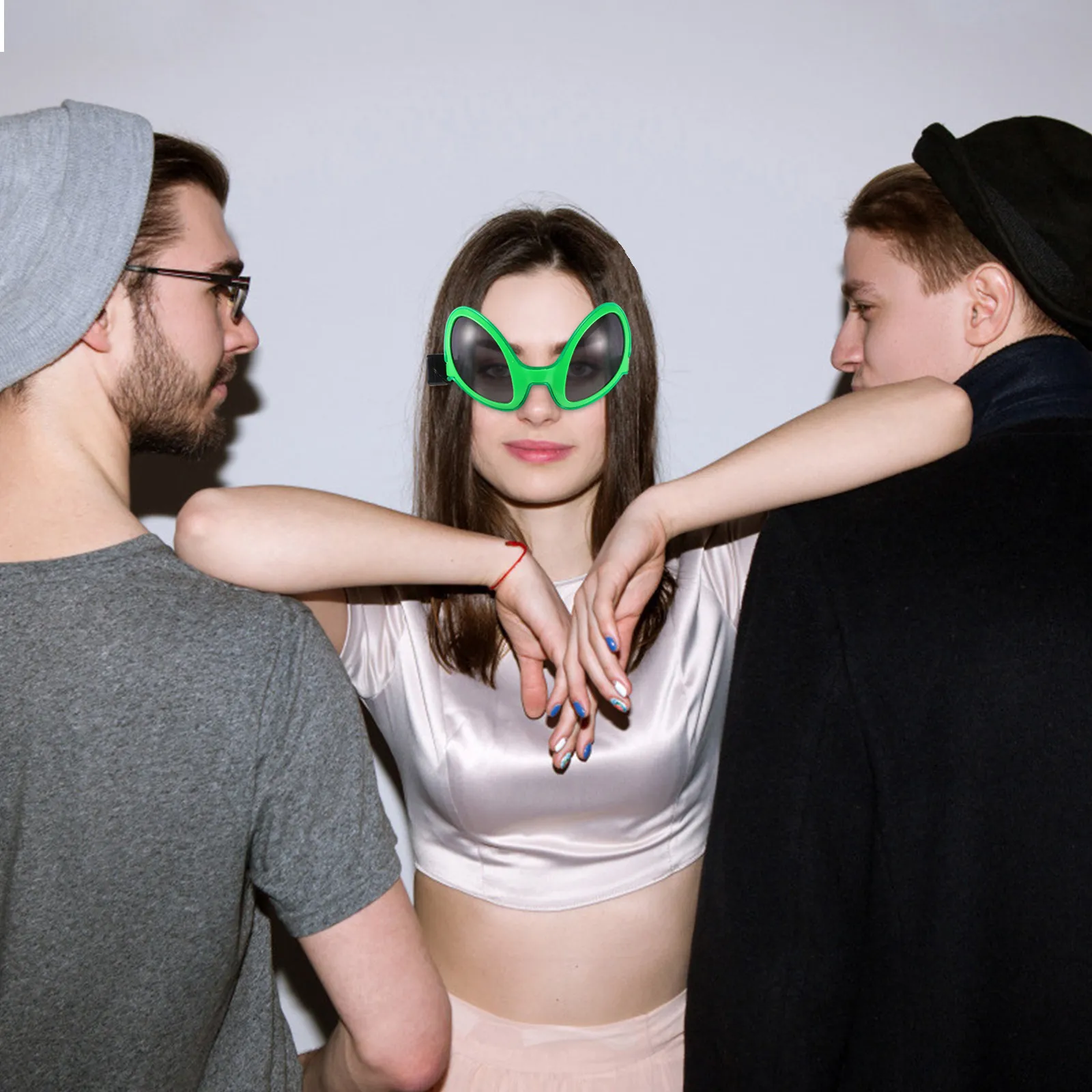 

Light Up Alien Glasses Neon Green LED Glow Sunglasses for Adults Halloween Party Festival Carnival Rave Glow Party Glasses
