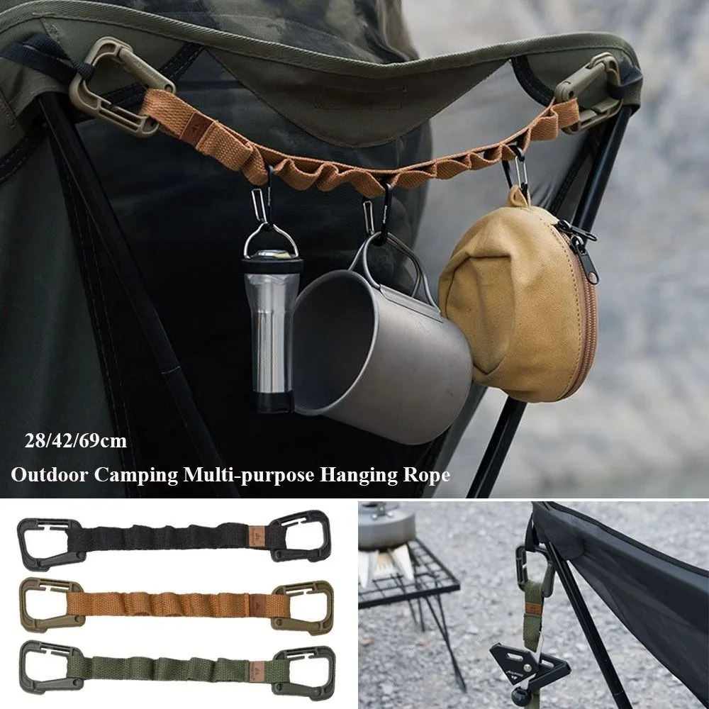 휴대용 샤인 여행 캠핑 교수형 밧줄 28/42/69cm 나일론 버클과 다목적 야외 매는 밧줄 옷 라인 스트랩