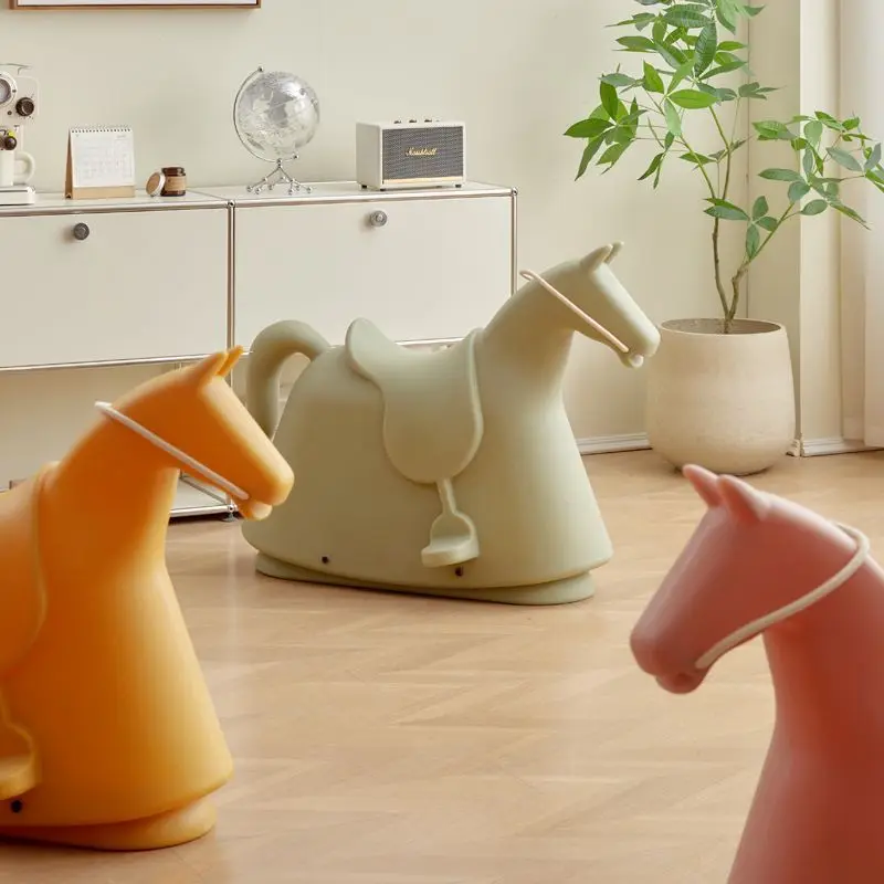 Nordic children rocking horse creative Internet celebrity toy stool cartoon pony chair