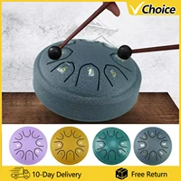 Tambor de lengua de acero de 8 tonos de 4,5 pulgadas, Mini tambores de mano, baquetas, pandereta musical con instrumento de accesorios