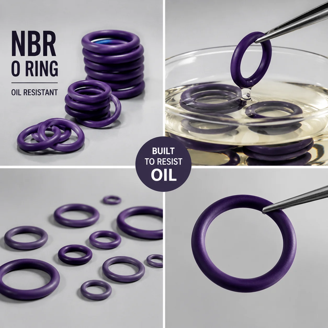 270 Pieces of Purple NBR Nitrile Rubber O-ring Set CS 1.78-3.53mm Outer Diameter 5.29-17.17mm Waterproof and Leak Proof Seal