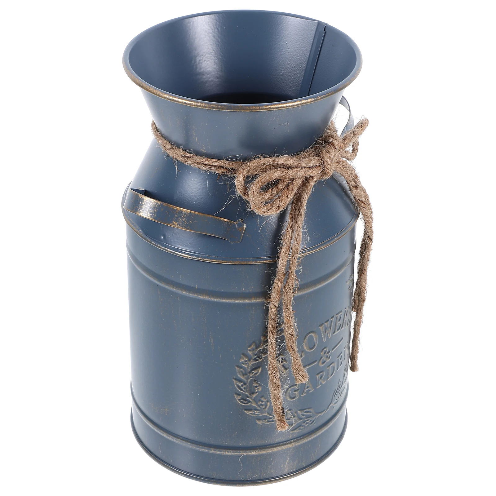 

Galvanized Metal Milk Jug Blue Tin Planter Vase Rustic Flower Pot Decor Dried Arrangement Bucket Home Office