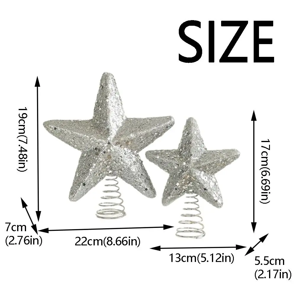 فريدة من نوعها شجرة عيد الميلاد توبر الديكور لامعة DIY شجرة عيد الميلاد زخرفة تركيب لاسلكي الذهب والفضة البريق