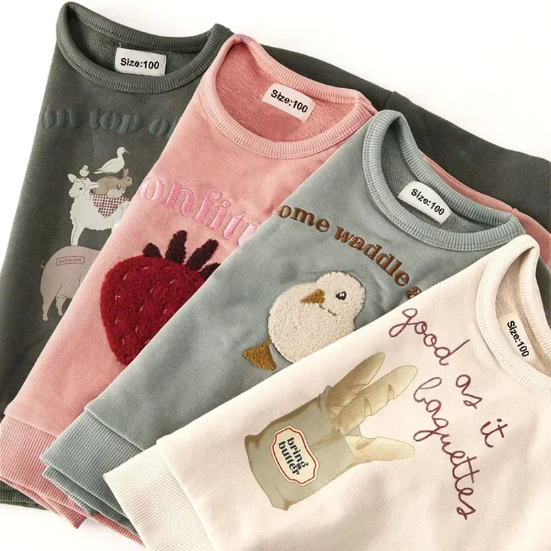 2024 moda Otoño primavera niños bebé sudadera niño lindo estampado manga larga Tops niños niñas ropa