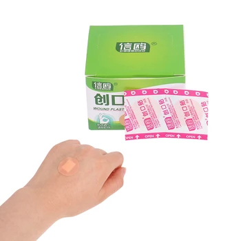 100Pcs Mini Round ทิ้งผ้าพันแผลทางการแพทย์ Band-Aid แผลพลาสเตอร์ Band-Aids กันน้ำและ Breathable