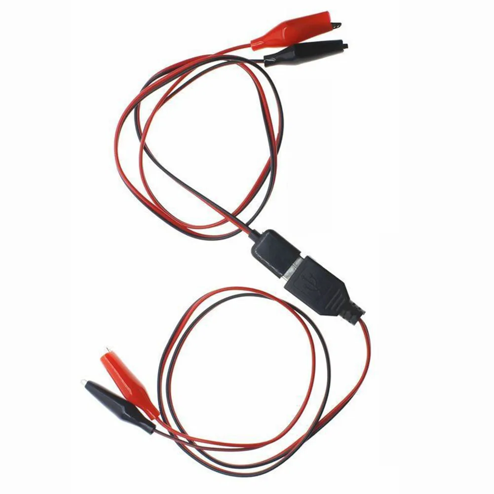 3-5A Test Cable With USB Port Power Cord For Alligator Clip Male Female Test Cord Test Probe Cable For Multimeters Power Adapter
