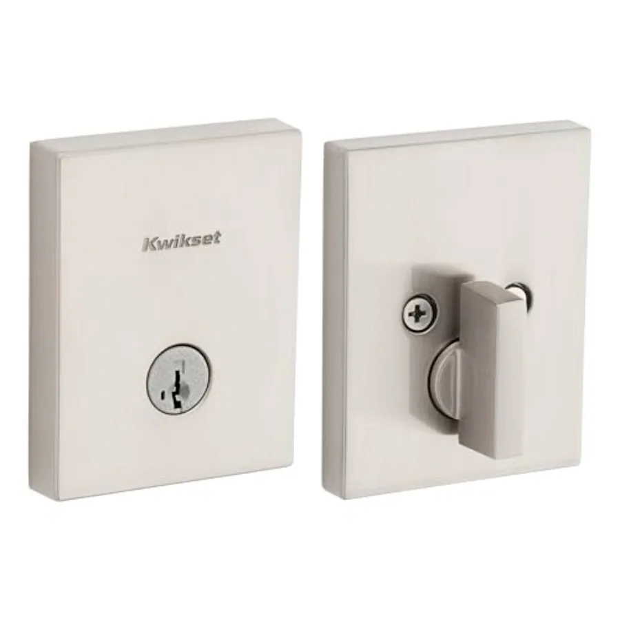 

San Clemente Deadbolt Lock, Rectangle Exterior Keyed Front Entry Door, Pick Resistant SmartKey Rekey Security, Single Cylinder