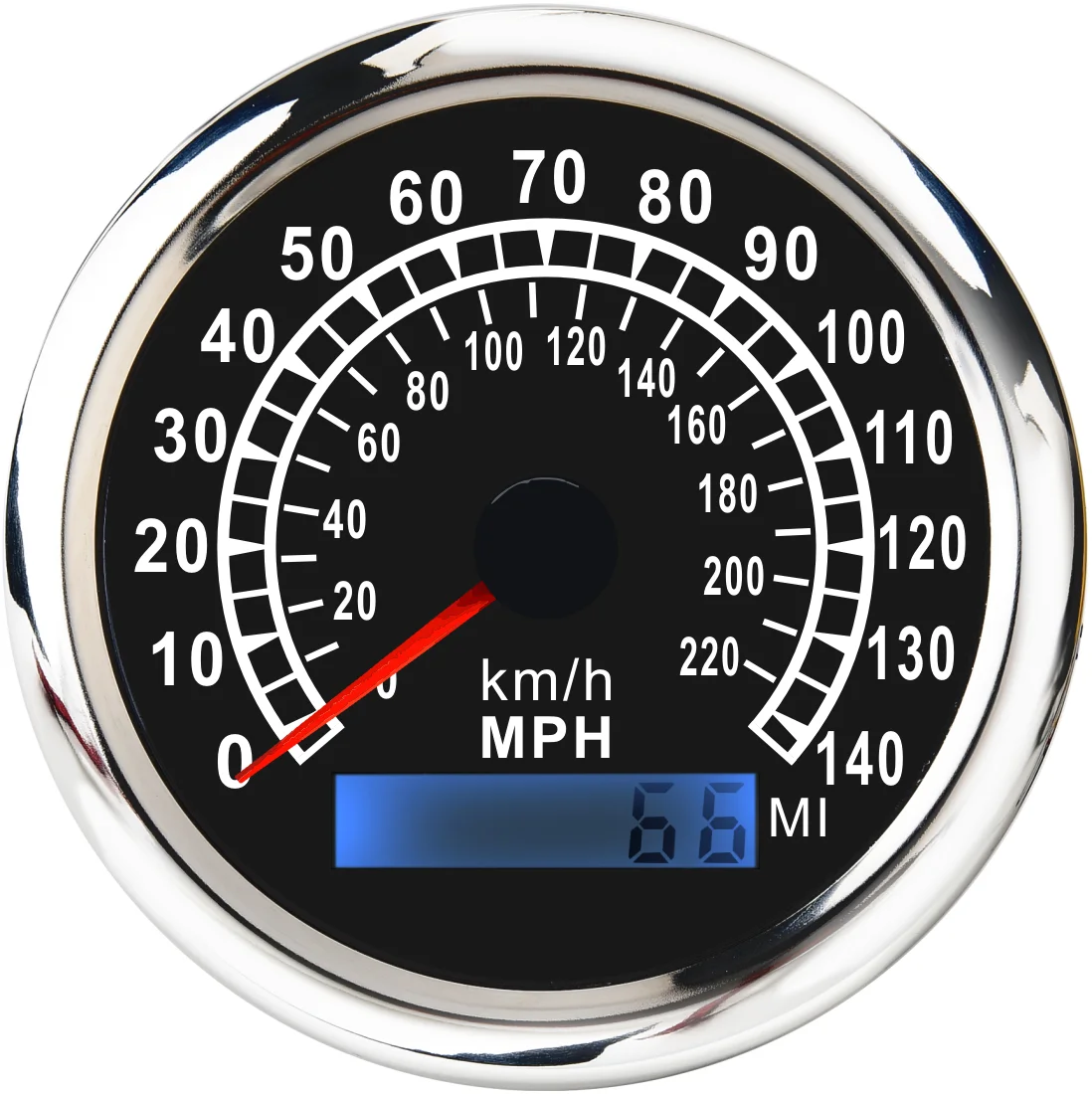 Auto Car 85mm GPS Speedometer Gauge with Antenna Pointer 220KMH,140MPH Speed Meter Red Light for Marine Boat Yacht 12V24V Custom