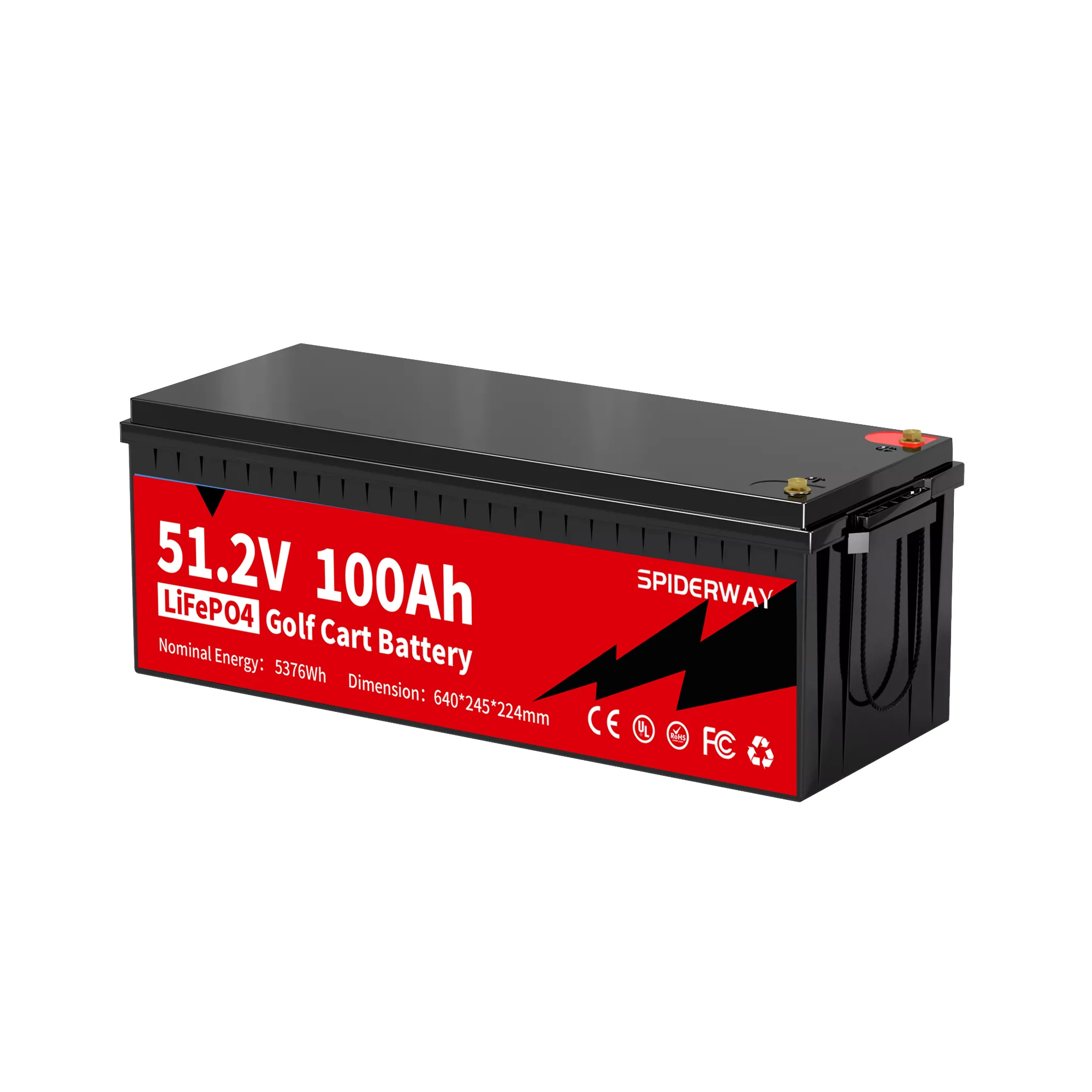 

48V(51.2V) 100Ah LiFePO4 Battery 200A BMS for Golf Cart Marine Solar Off-Grid