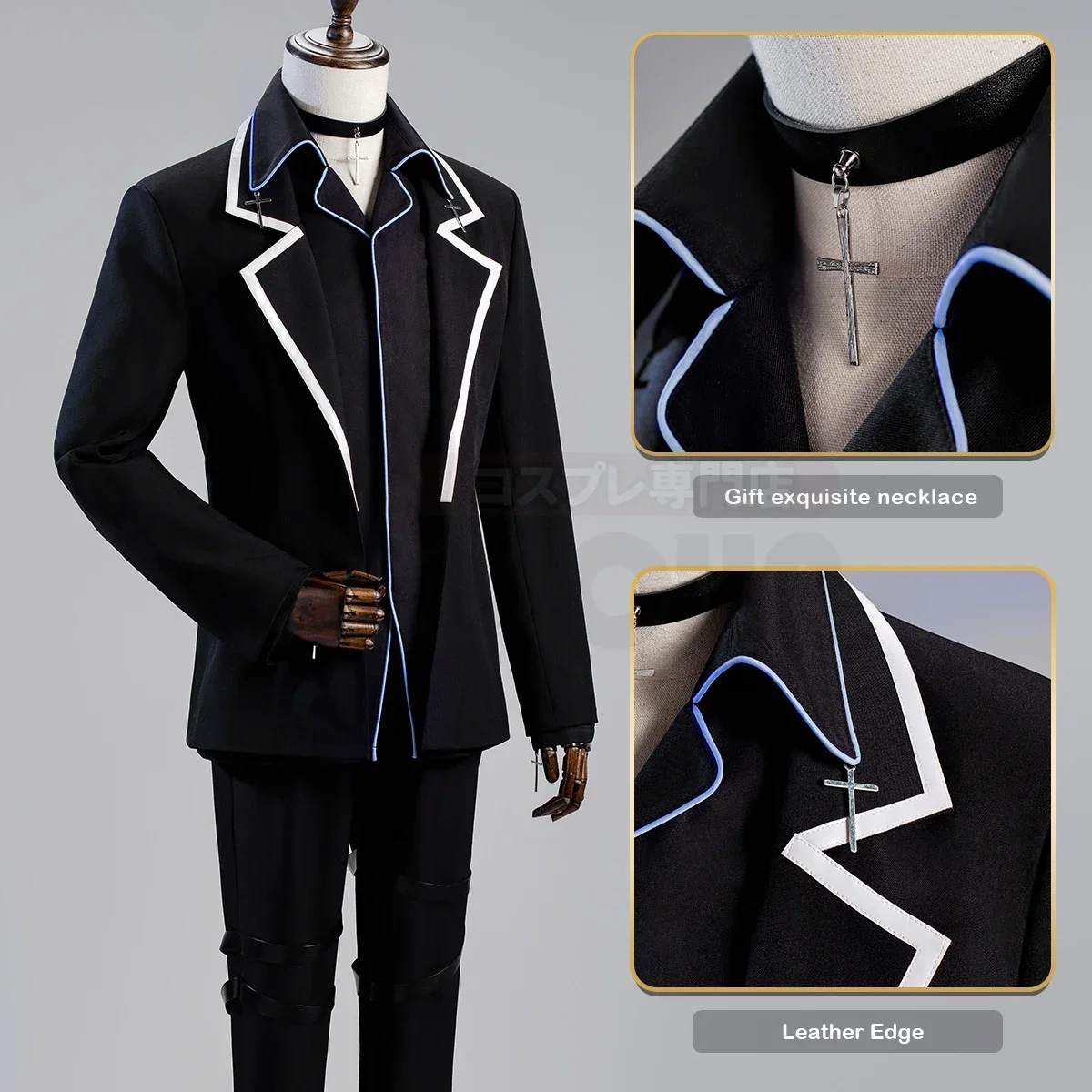 Shugo Chara Anime Tsukiyomi Ikuto Cosplay Costume Shawl Suit Shirt Shorts Tie Blue School Uniform Gift