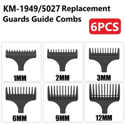 헤어 클리퍼 가드 가이드 빗, 트리머 커팅 가이드, 스타일링 도구 부착, 1mm, 2mm, 3mm, 6mm, 9mm, 12mm, KM-1949, 5027, 6 개