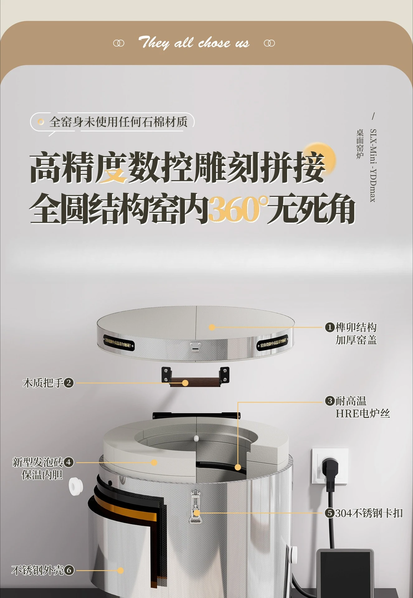 Ceramic desktop electric kiln household high temperature intelligent kiln