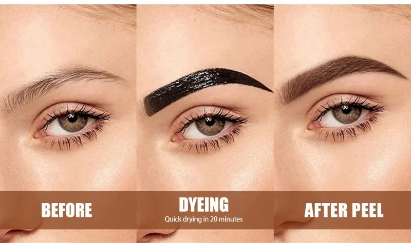 5-farbiges, abziehbares Augenbrauengel und Pinsel in einem, langanhaltende, intensive Farbe, schweißresistent, semi-permanente Augenbrauenfarbe, Augen-Make-up – Detail 5