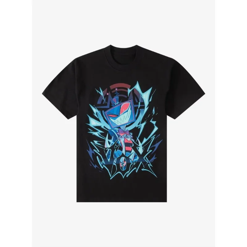 2026 Hazbin Hotel Vox Solo Metal T-Shirt Can Be Worn By Both Men and Women with Pure Cotton Fashionable Short-sleeved Shirts
