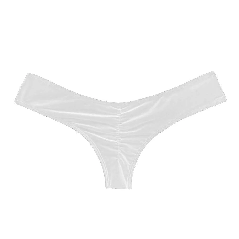 Bikini brasileño con Tanga para mujer, traje de baño Sexy de S-XL, Con parte inferior descarada, en V, bragas, 2022