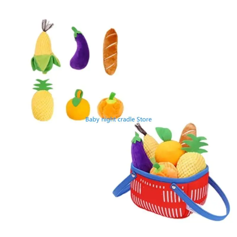 

J2FF Fruit Vegetable Basket Kitchen Playset Educational Toy Toddlers Gift