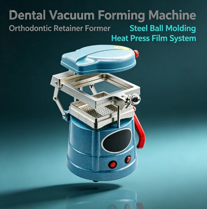 Dental Vacuum Forming Machine with Steel Balls Orthodontic Retainer Molding Device for Dental Lab Retainer Fabrication