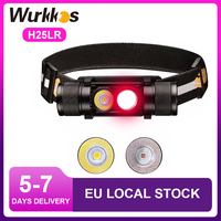 [EU Stock] H25LR LED 90 CRI Rechargeable IPX6 Headlamp Powerful Lightweight Head Flashlight with Bright White Light+Red 660nm