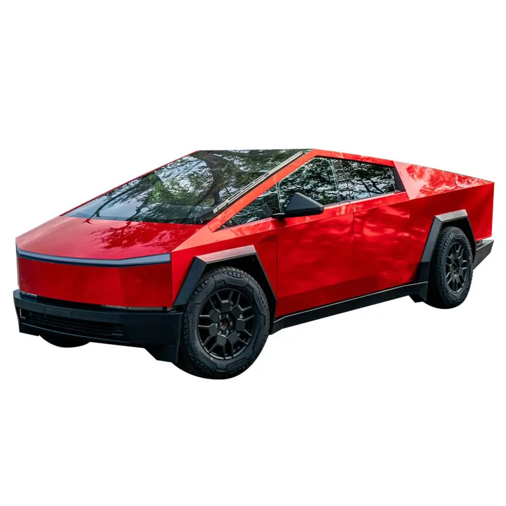 For Tesla Cybertruck 2024-2026 DIY Flame Red Precut Body Color Change Paint Protection Wrap Film PVC Exterior Accessories