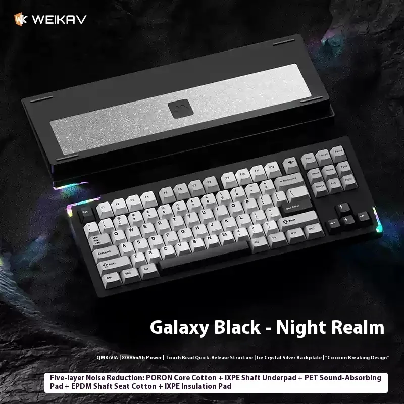 Weikav Stars80 V2 Mechanische Tastatur mit drei Modi, fertiges Aluminium, Tuotuo, individuelle Schnellverschluss-Dichtungsstruktur, RGB-Geschenk