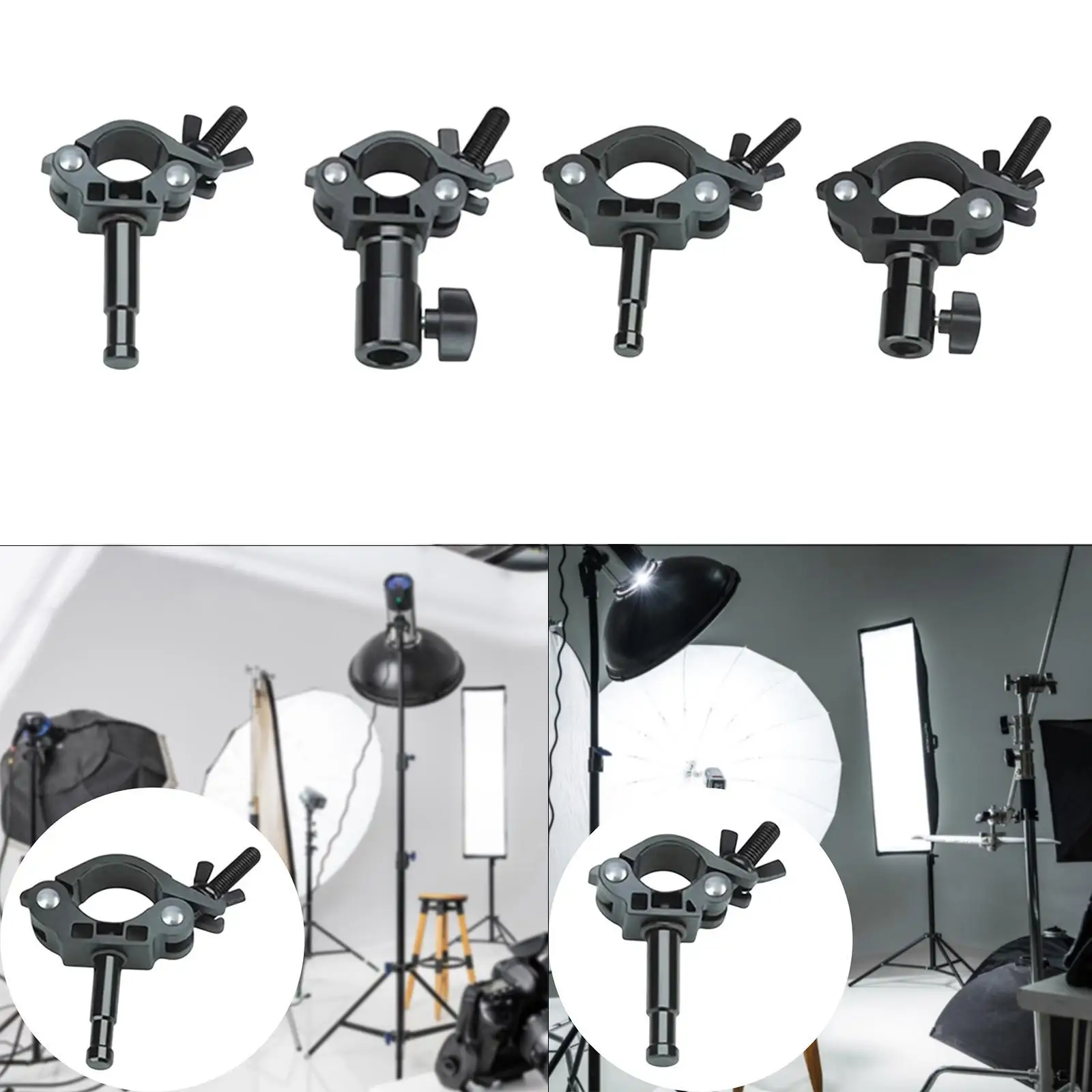 Half Coupler Clamp Truss Clamp Lighting Clamp Round Tube Clamp Clamp Range 30-35mm Photography Equipment for Strobes Flashes